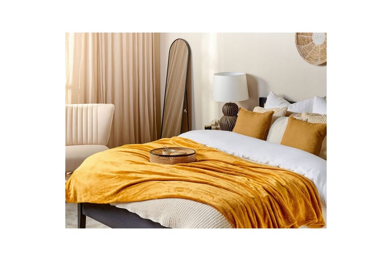 Plaid Bayburt Orange, 200x220 cm - Orange, 200x220 cm - Tekstiler - Pude & plaid - Tæpper & plaider