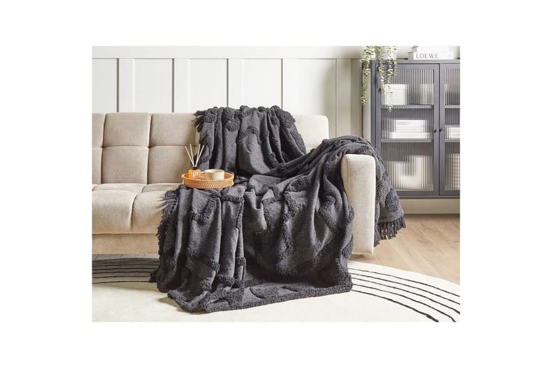 Plaid Chack Grå/sort, 220x240 cm - Grå/sort, 220x240 cm - Tekstiler - Pude & plaid - Tæpper & plaider