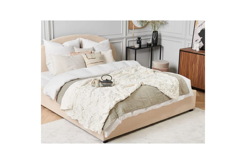 Plaid Godavari Beige/guld, 130x180 cm - Beige/guld, 130x180 cm - Tekstiler - Pude & plaid - Tæpper & plaider