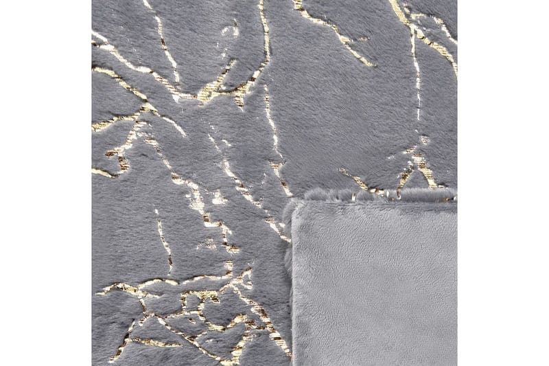 Plaid Godavari Grå/guld, 150x200 cm - Grå/guld, 150x200 cm - Tekstiler - Pude & plaid - Tæpper & plaider