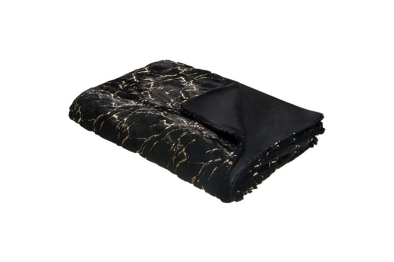Plaid Godavari Sort/guld, 130x180 cm - Sort/guld, 130x180 cm - Tekstiler - Pude & plaid - Tæpper & plaider