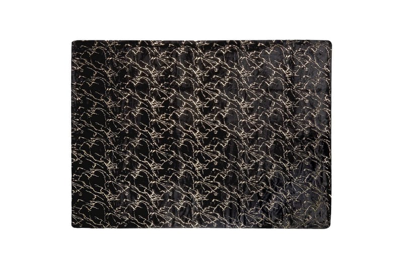 Plaid Godavari Sort/guld, 130x180 cm - Sort/guld, 130x180 cm - Tekstiler - Pude & plaid - Tæpper & plaider