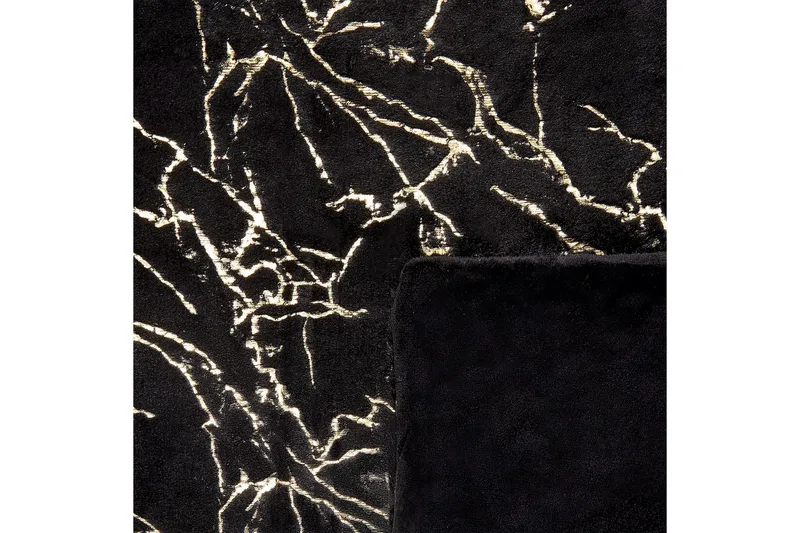 Plaid Godavari Sort/guld, 150x200 cm - Sort/guld, 150x200 cm - Tekstiler - Pude & plaid - Tæpper & plaider