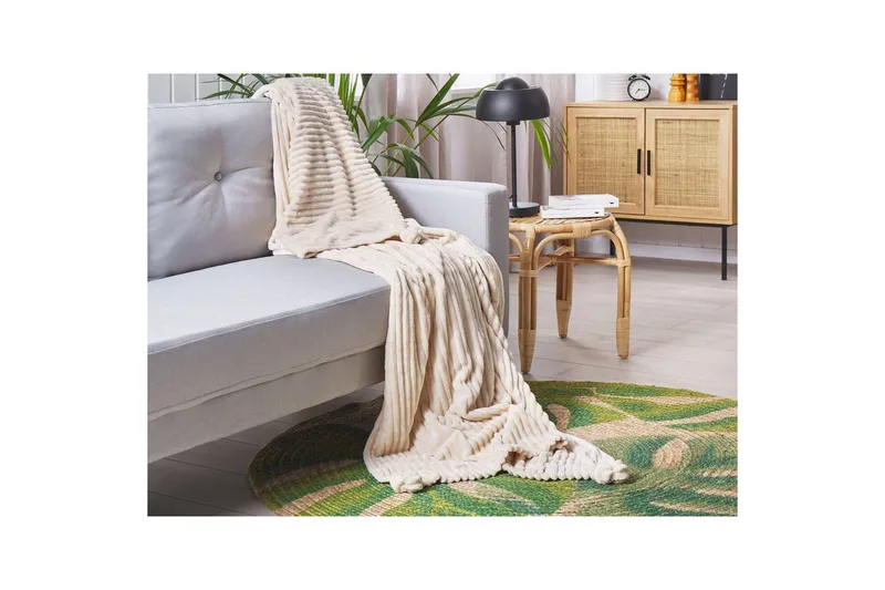 Plaid Kaweri Beige - Beige - Tekstiler - Pude & plaid - Tæpper & plaider