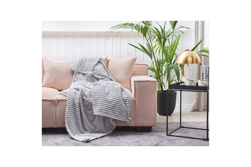 Plaid Kaweri Lys grå - Lys grå - Tekstiler - Pude & plaid - Tæpper & plaider