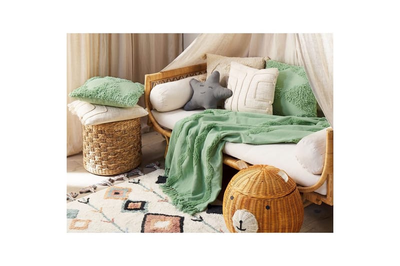 Plaid Khari Grøn - Grøn - Tekstiler - Pude & plaid - Tæpper & plaider