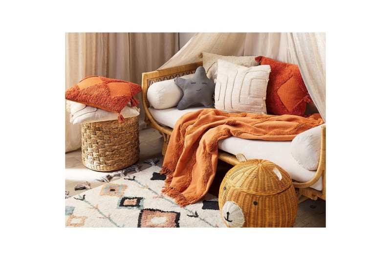 Plaid Khari Orange - Orange - Tekstiler - Pude & plaid - Tæpper & plaider