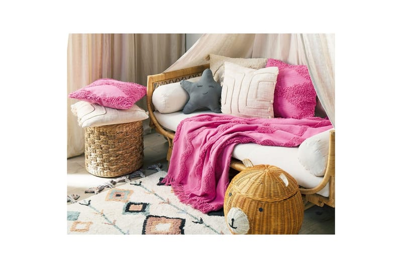 Plaid Khari Rosa - Rosa - Tekstiler - Pude & plaid - Tæpper & plaider