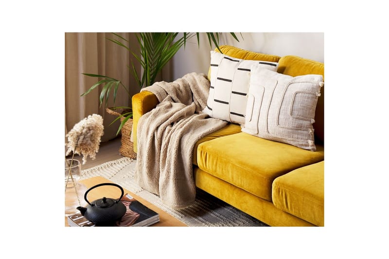 Plaid Mirge Beige - Beige - Tekstiler - Pude & plaid - Tæpper & plaider