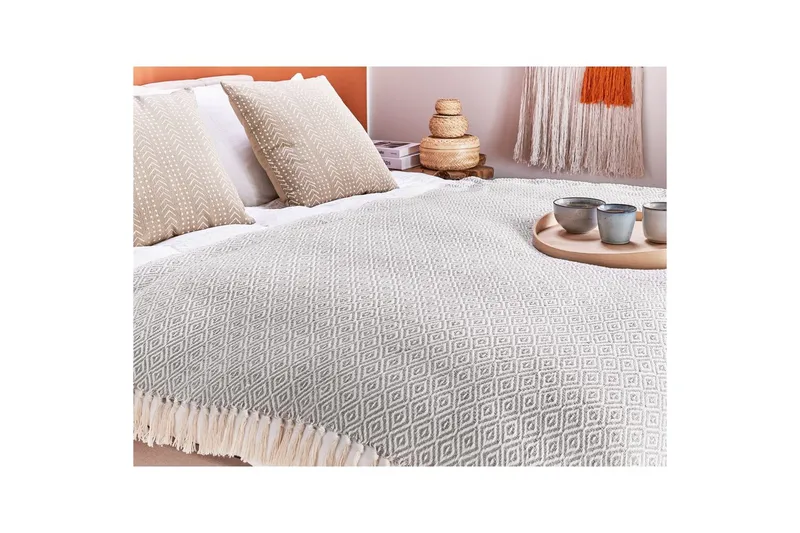 Plaid Mityal Beige/grå - Beige/grå - Tekstiler - Pude & plaid - Tæpper & plaider