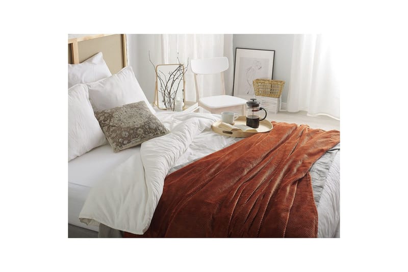 Plaid Saitler Brun, 200x220 cm - Brun, 200x220 cm - Tekstiler - Pude & plaid - Tæpper & plaider