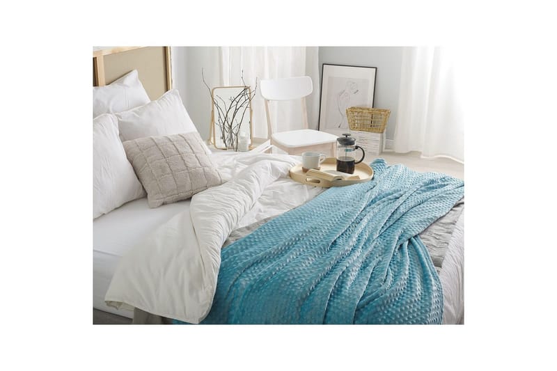 Plaid Samur Blå, 150x200 cm - Blå, 150x200 cm - Tekstiler - Pude & plaid - Tæpper & plaider