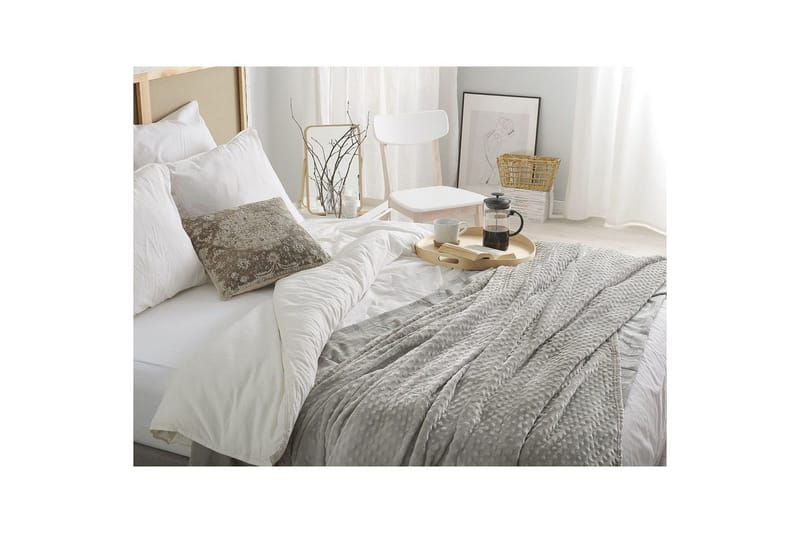 Plaid Samur Grå, 200x220 cm - Grå, 200x220 cm - Tekstiler - Pude & plaid - Tæpper & plaider