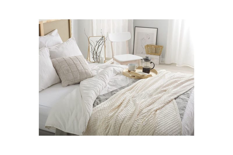 Plaid Samur Hvid, 150x200 cm - Hvid, 150x200 cm - Tekstiler - Pude & plaid - Tæpper & plaider