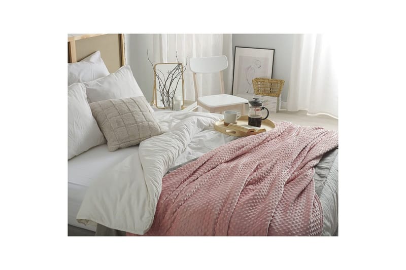Plaid Samur Rosa, 150x200 cm - Rosa, 150x200 cm - Tekstiler - Pude & plaid - Tæpper & plaider
