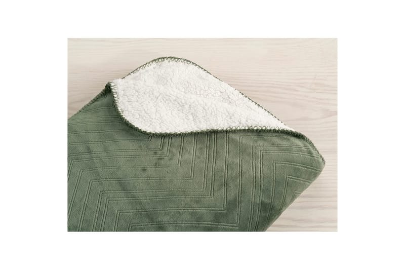 Plaid Sherpa 130 x 170 cm Grøn - Grøn - Tekstiler - Pude & plaid - Tæpper & plaider