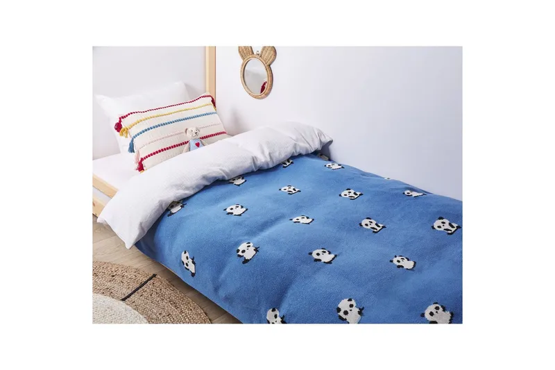 Plaid Talokan Blå/sort/hvid - Blå/sort/hvid - Tekstiler - Pude & plaid - Tæpper & plaider