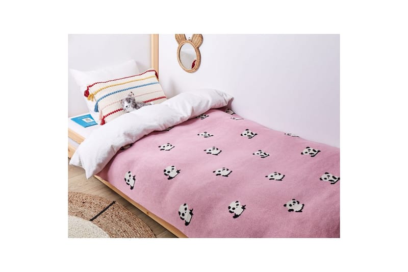 Plaid Talokan Rosa/sort/hvid - Rosa/sort/hvid - Tekstiler - Pude & plaid - Tæpper & plaider