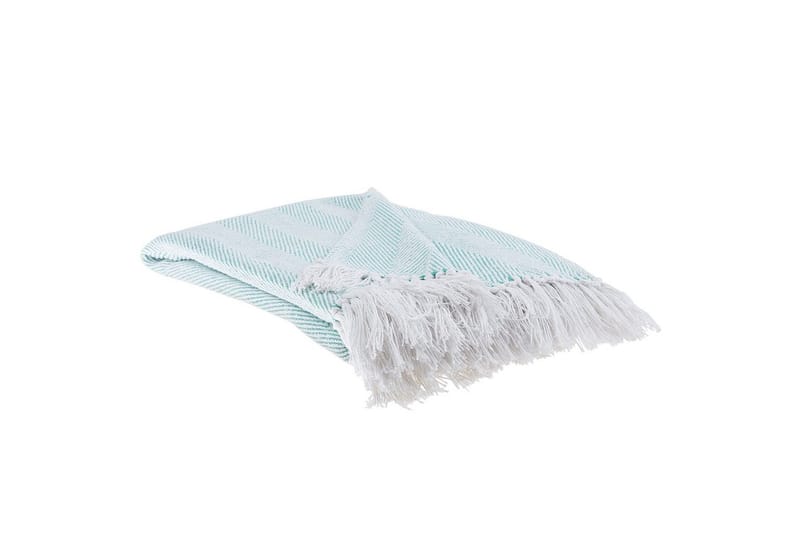 Plaid Tangier Grøn/Hvid - Grøn/Hvid - Tekstiler - Pude & plaid - Tæpper & plaider