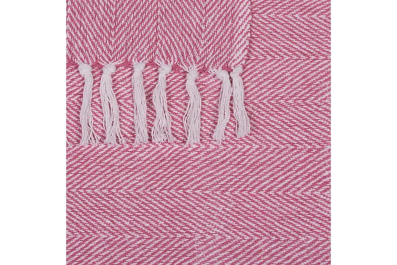 Plaid Tangier Rosa/Hvid - Rosa/Hvid - Tekstiler - Pude & plaid - Tæpper & plaider