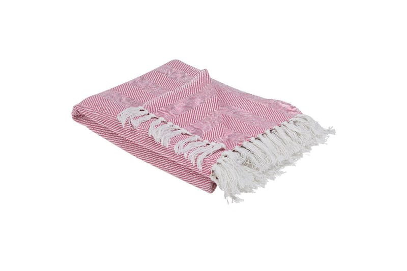 Plaid Tangier Rosa/Hvid - Rosa/Hvid - Tekstiler - Pude & plaid - Tæpper & plaider