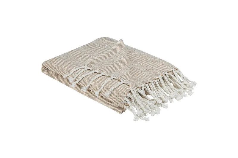 Plaid Tilmi Beige/hvid, Beige/hvid