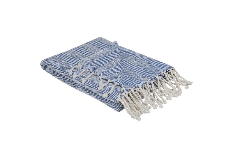 Plaid Tilmi Blå/Hvid - Blå/Hvid - Tekstiler - Pude & plaid - Tæpper & plaider