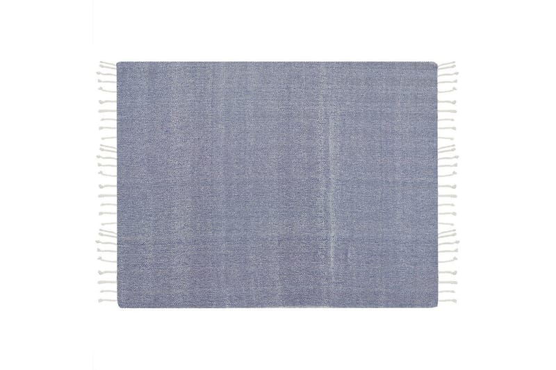 Plaid Tilmi Blå/Hvid - Blå/Hvid - Tekstiler - Pude & plaid - Tæpper & plaider