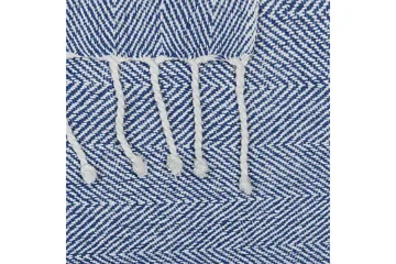 Plaid Tilmi Bl å/Hvid - Blå/Hvid - Tekstiler - Pude & plaid - Tæpper & plaider