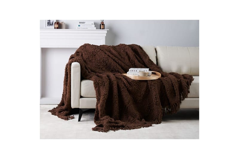 Plaid Vella Brun, 220x240 cm - Brun, 220x240 cm - Tekstiler - Pude & plaid - Tæpper & plaider