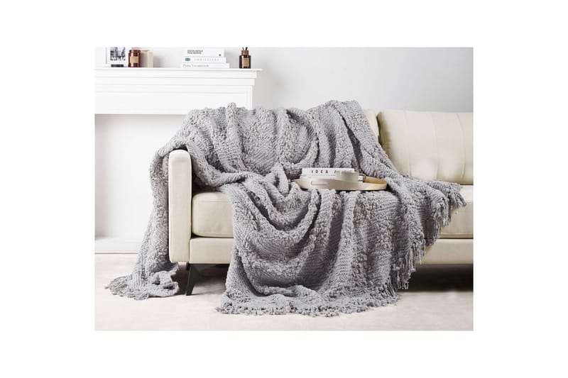 Plaid Vella Grå, 220x240 cm - Grå, 220x240 cm - Tekstiler - Pude & plaid - Tæpper & plaider