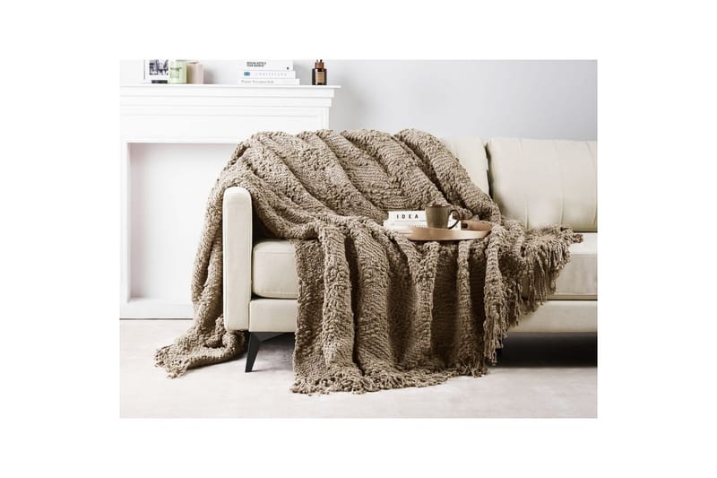 Plaid Vella Taupe, 220x240 cm - Taupe, 220x240 cm - Tekstiler - Pude & plaid - Tæpper & plaider