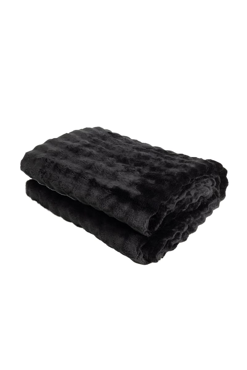 Plaid Pom Pom 130x170 cm - Sort - Tekstiler - Pude & plaid - Tæpper & plaider