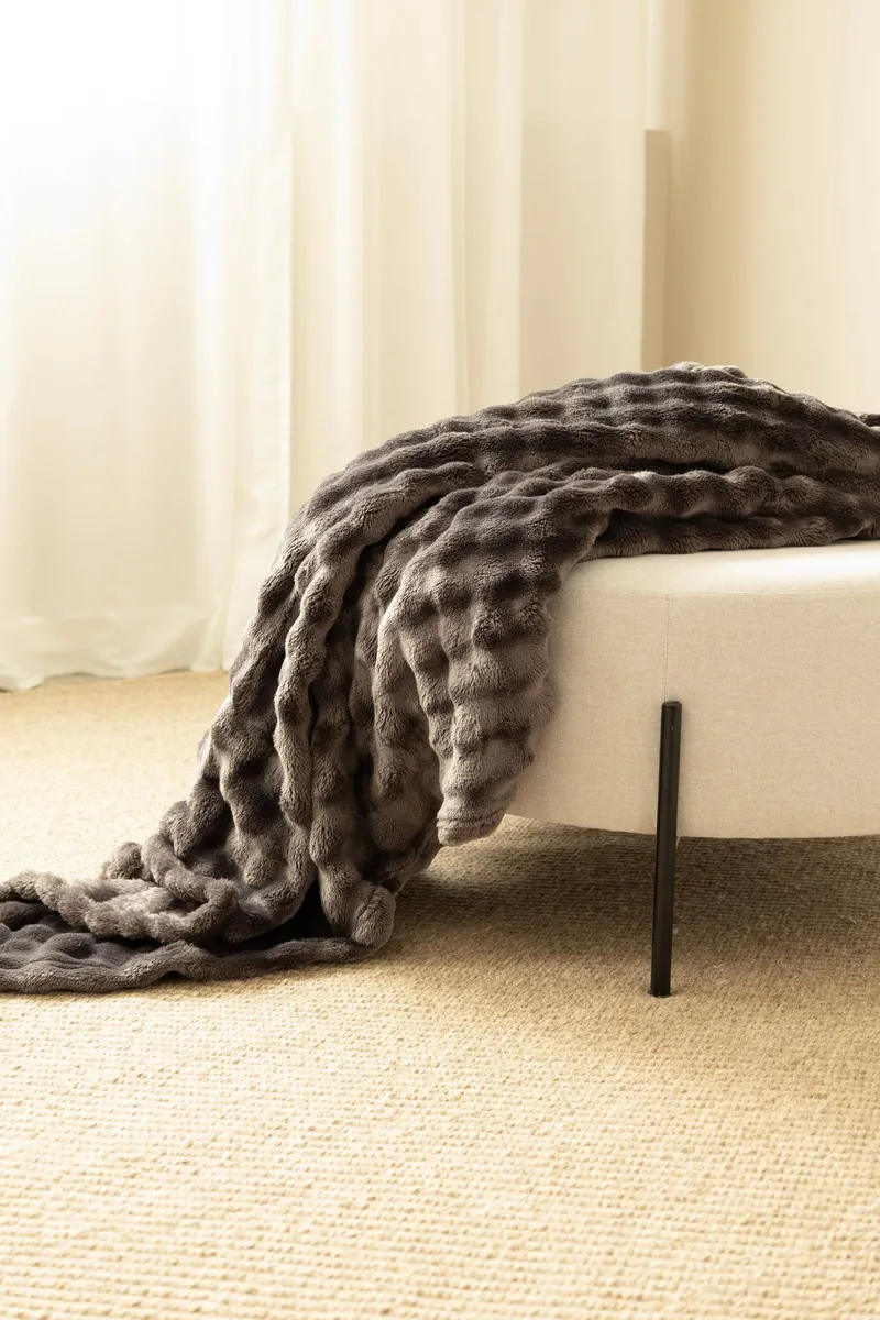 Plaid Pom Pom 150x220 cm, Grafit
