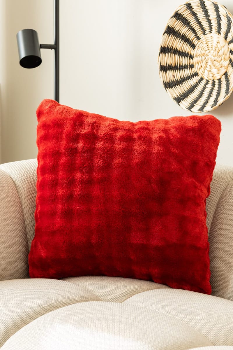 Pyntepude Pom Pom 50x50 cm - Rød - Tekstiler - Pude & plaid - Pyntepuder & pudebetræk