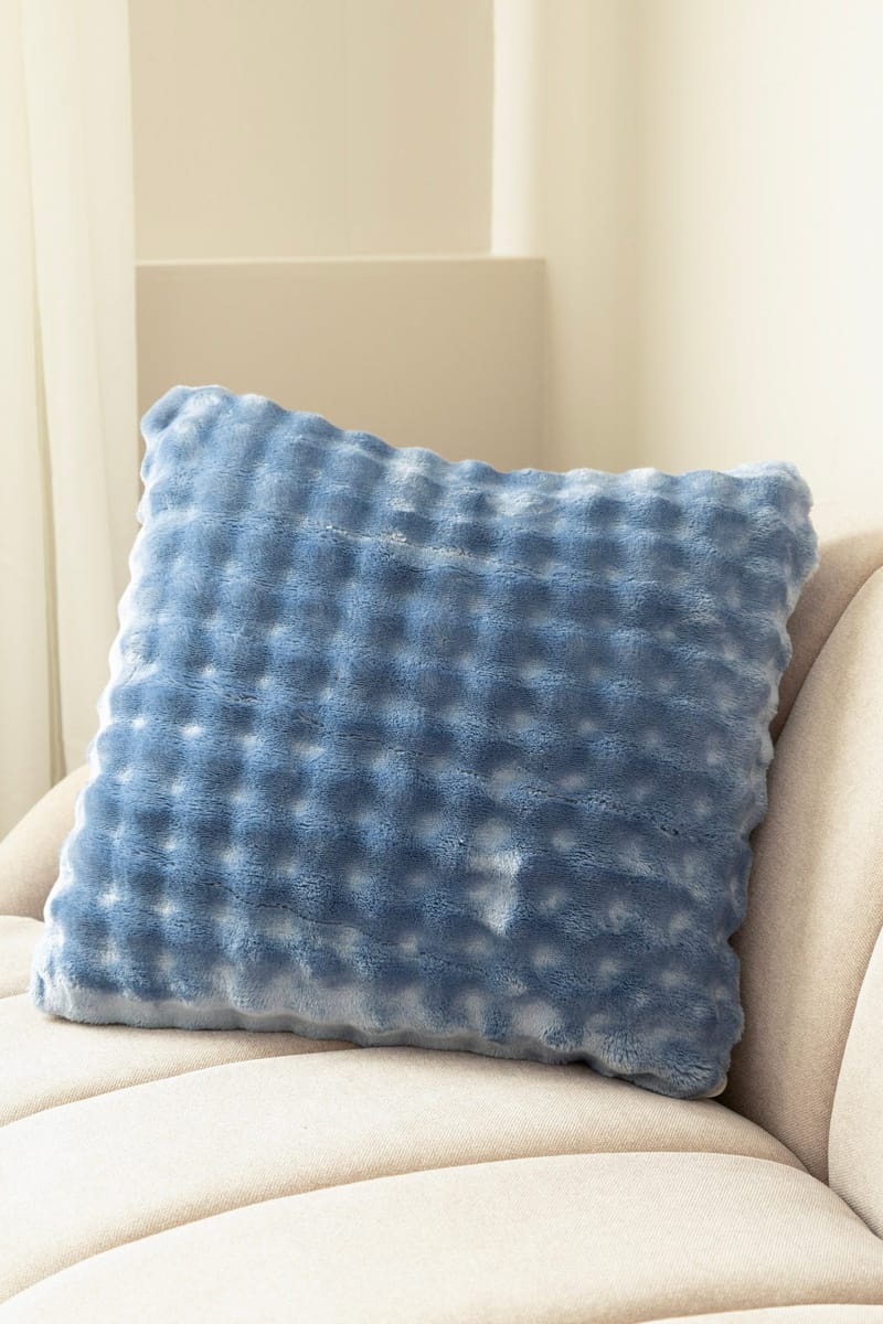 Pyntepude Pom Pom 50x50 cm - Blå - Tekstiler - Pude & plaid - Pyntepuder & pudebetræk