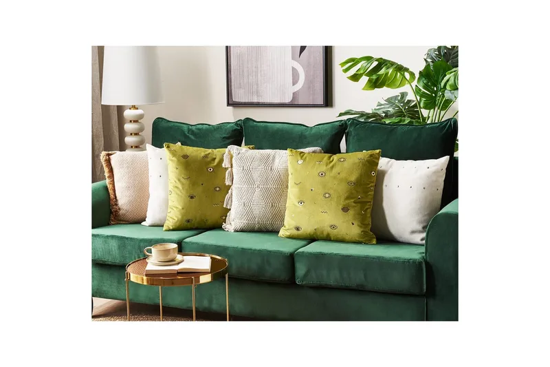 Pyntepuder Aeonium sæt á 2 Grøn/Sort - Grøn/Sort - Tekstiler - Pude & plaid - Pyntepuder & pudebetræk