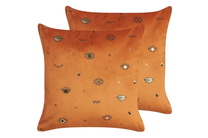 Pyntepuder Aeonium sæt á 2 Orange/sort, Orange/sort