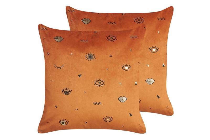 Pyntepuder Aeonium sæt á 2 Orange/sort, Orange/sort