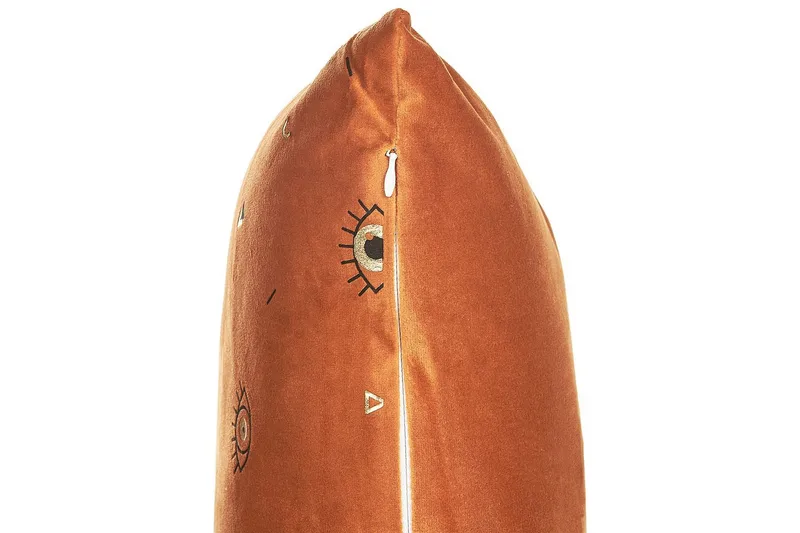 Pyntepuder Aeonium sæt á 2 Orange/sort - Orange/sort - Tekstiler - Pude & plaid - Pyntepuder & pudebetræk