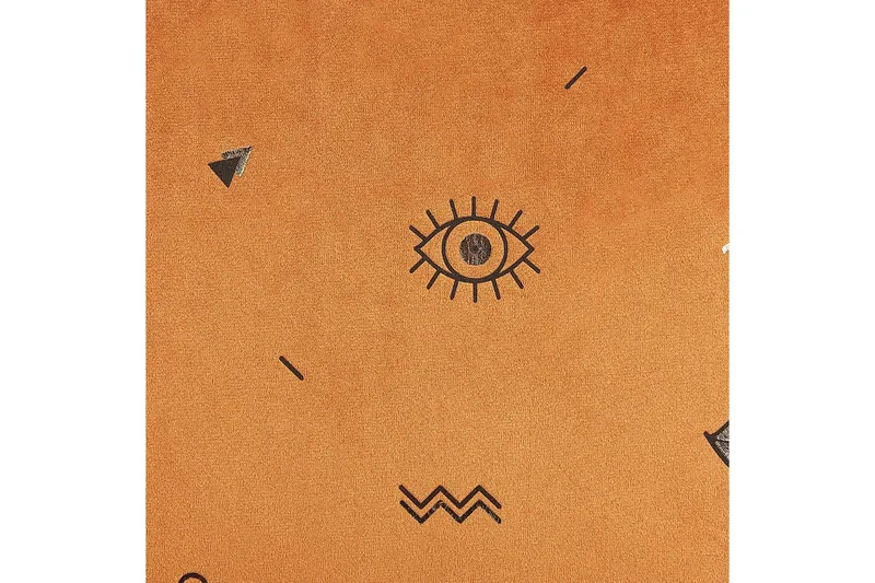 Pyntepuder Aeonium sæt á 2 Orange/sort - Orange/sort - Tekstiler - Pude & plaid - Pyntepuder & pudebetræk