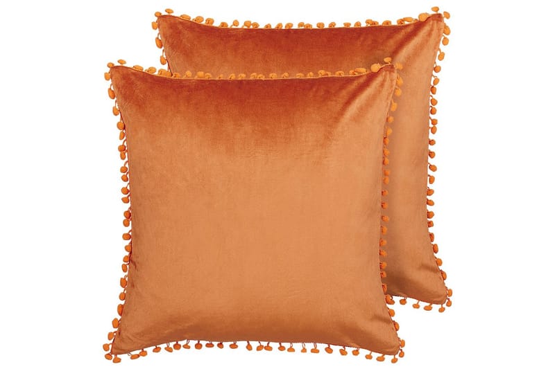 Pyntepuder Aerangis sæt á 2 Orange - Orange - Tekstiler - Pude & plaid - Udendørs puder