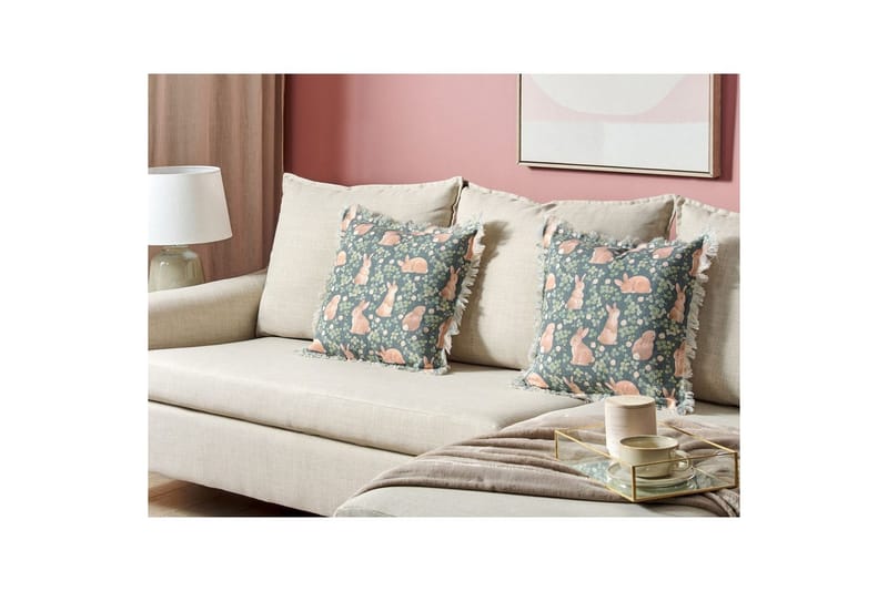 Pyntepuder Alstroemeria sæt af 2 - Tekstiler - Pude & plaid - Udendørs puder