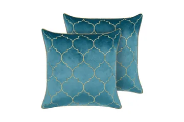 Pyntepuder Alyssum sæt af 2 Blå/guld, Fløjl