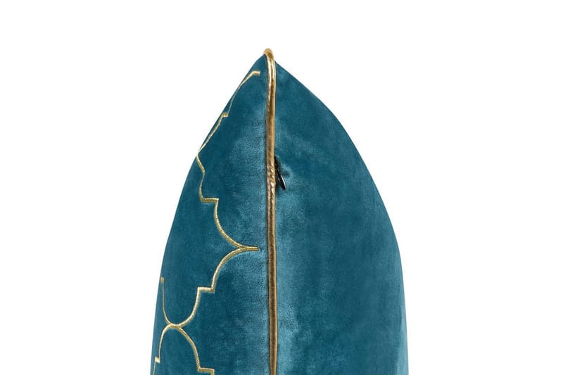 Pyntepuder Alyssum sæt af 2 Blå/guld, Fløjl - Blå/guld, Fløjl - Tekstiler - Pude & plaid - Udendørs puder