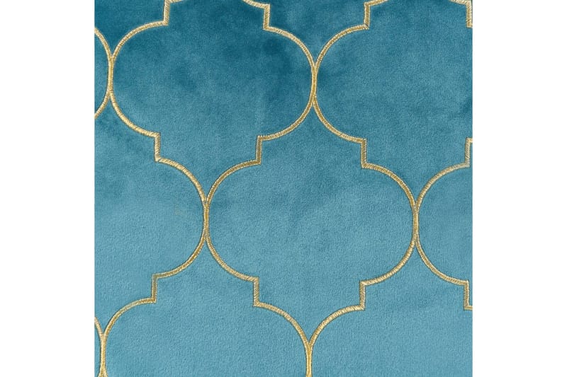 Pyntepuder Alyssum sæt af 2 Blå/guld, Fløjl - Blå/guld, Fløjl - Tekstiler - Pude & plaid - Udendørs puder