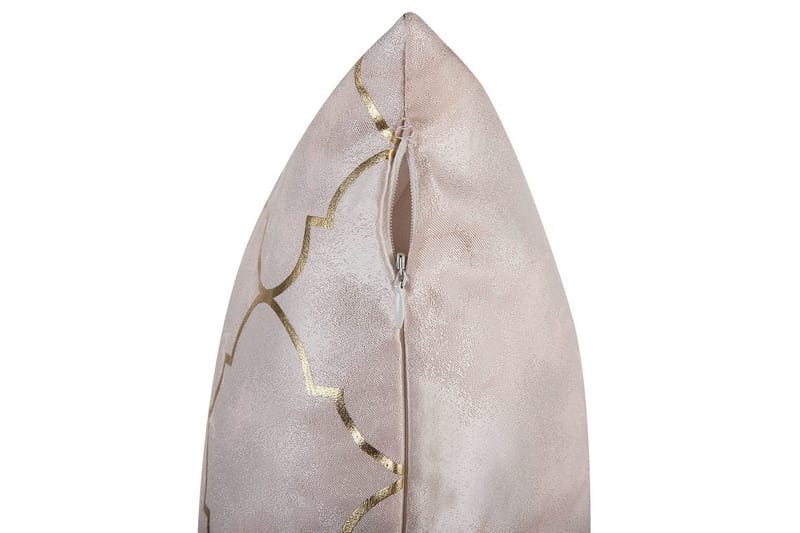 Pyntepuder Alyssum sæt af 2 Rosa/guld, Polyester - Rosa/guld, Polyester - Tekstiler - Pude & plaid - Udendørs puder