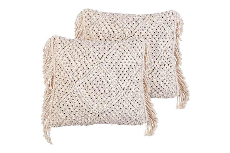 Pyntepuder Besham sæt med 2 Beige - Beige - Tekstiler - Pude & plaid - Udendørs puder