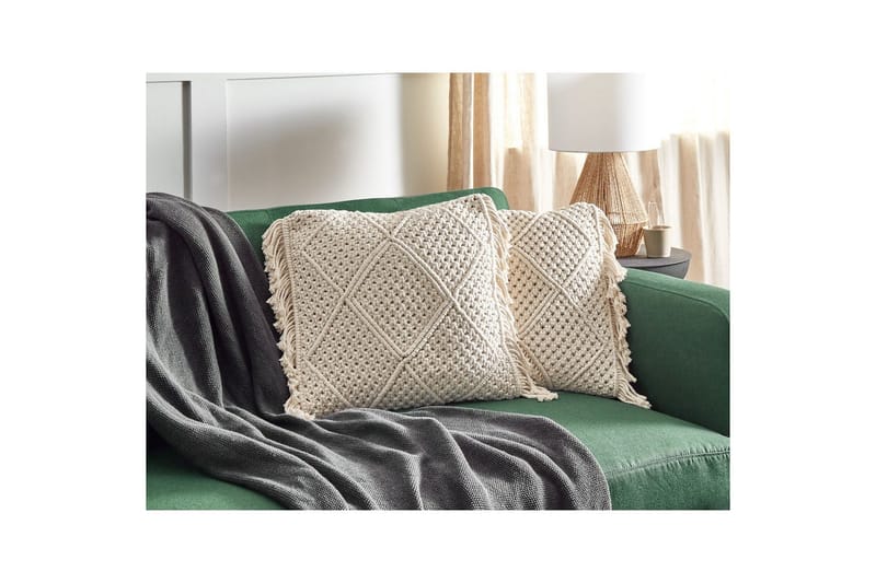 Pyntepuder Besham sæt med 2 Beige - Beige - Tekstiler - Pude & plaid - Udendørs puder