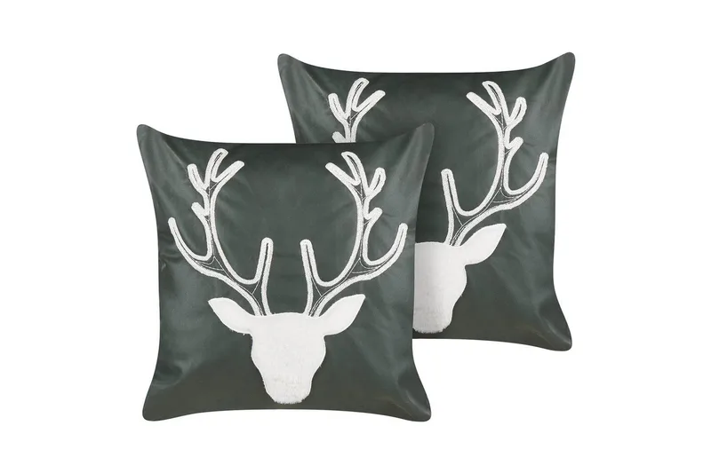 Pyntepuder Bicocca sæt af 2 Grøn/Hvid, Grøn/Hvid